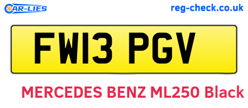 FW13PGV are the vehicle registration plates.