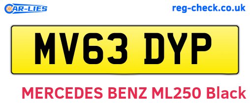 MV63DYP are the vehicle registration plates.