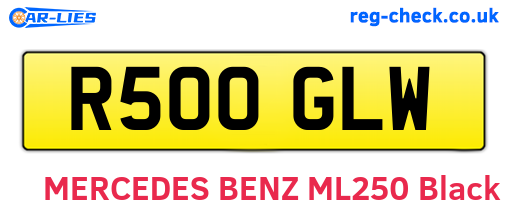 R500GLW are the vehicle registration plates.
