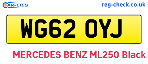 WG62OYJ are the vehicle registration plates.