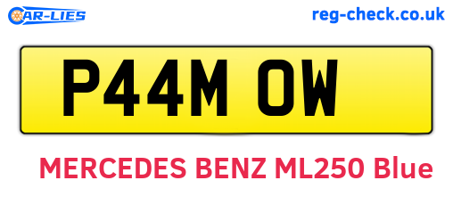 P44MOW are the vehicle registration plates.