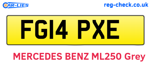 FG14PXE are the vehicle registration plates.