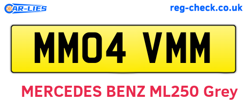 MM04VMM are the vehicle registration plates.