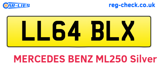 LL64BLX are the vehicle registration plates.