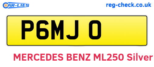 P6MJO are the vehicle registration plates.