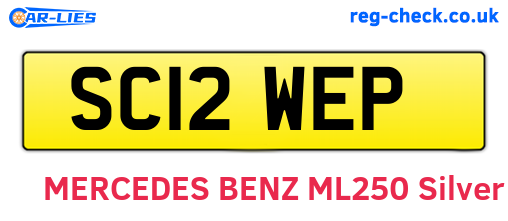 SC12WEP are the vehicle registration plates.