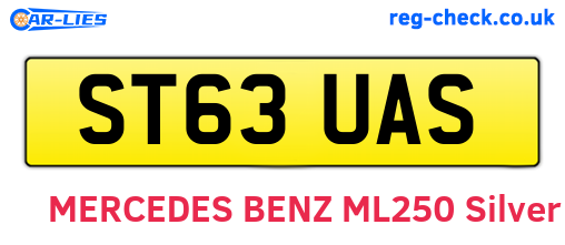 ST63UAS are the vehicle registration plates.