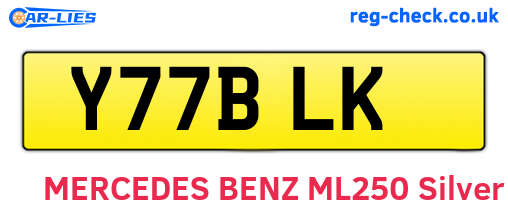 Y77BLK are the vehicle registration plates.