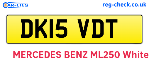 DK15VDT are the vehicle registration plates.
