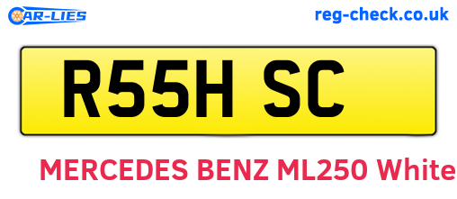 R55HSC are the vehicle registration plates.