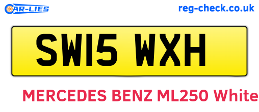 SW15WXH are the vehicle registration plates.