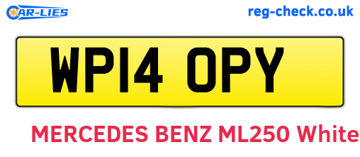 WP14OPY are the vehicle registration plates.