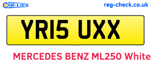 YR15UXX are the vehicle registration plates.