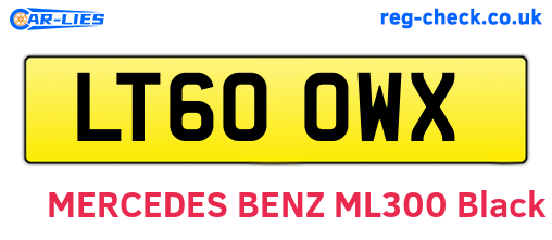 LT60OWX are the vehicle registration plates.