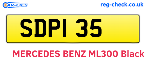 SDP135 are the vehicle registration plates.