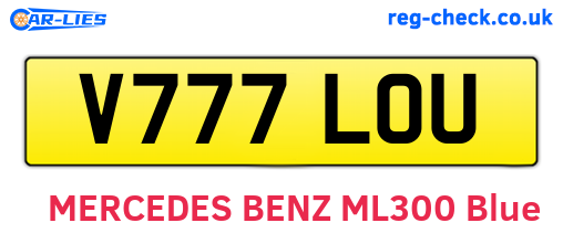 V777LOU are the vehicle registration plates.