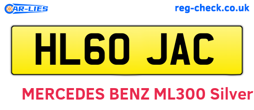 HL60JAC are the vehicle registration plates.