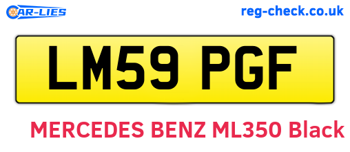 LM59PGF are the vehicle registration plates.