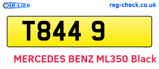 T8449 are the vehicle registration plates.