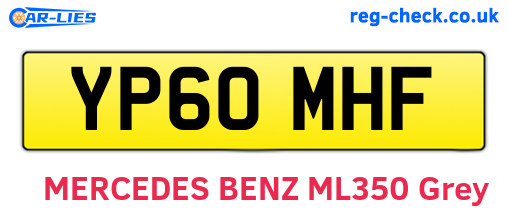 YP60MHF are the vehicle registration plates.