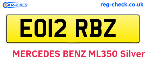 EO12RBZ are the vehicle registration plates.