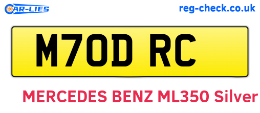 M70DRC are the vehicle registration plates.