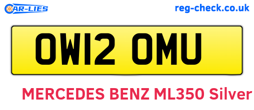 OW12OMU are the vehicle registration plates.
