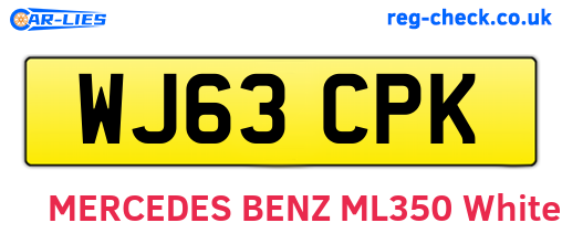 WJ63CPK are the vehicle registration plates.