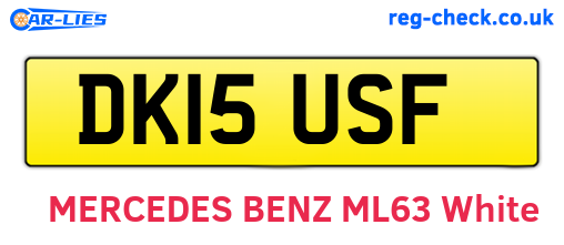 DK15USF are the vehicle registration plates.