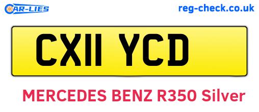 CX11YCD are the vehicle registration plates.
