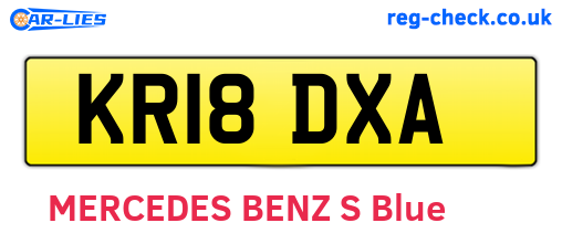 KR18DXA are the vehicle registration plates.
