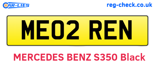 ME02REN are the vehicle registration plates.