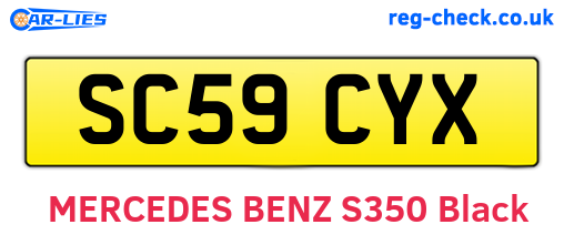 SC59CYX are the vehicle registration plates.