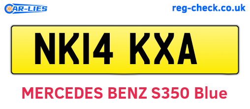 NK14KXA are the vehicle registration plates.