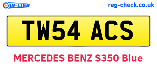 TW54ACS are the vehicle registration plates.