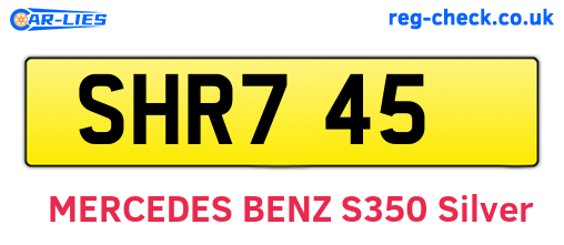 SHR745 are the vehicle registration plates.
