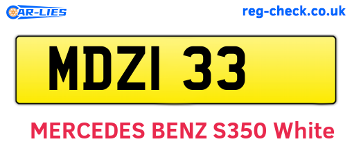 MDZ133 are the vehicle registration plates.