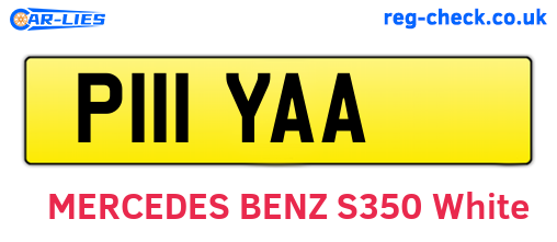 P111YAA are the vehicle registration plates.