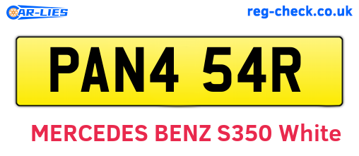 PAN454R are the vehicle registration plates.