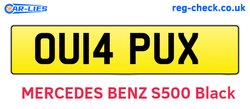 OU14PUX are the vehicle registration plates.