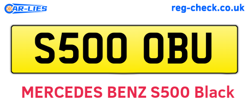 S500OBU are the vehicle registration plates.
