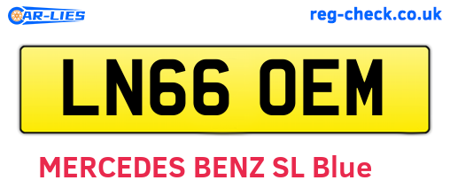 LN66OEM are the vehicle registration plates.