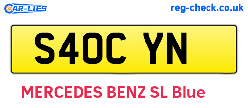 S40CYN are the vehicle registration plates.