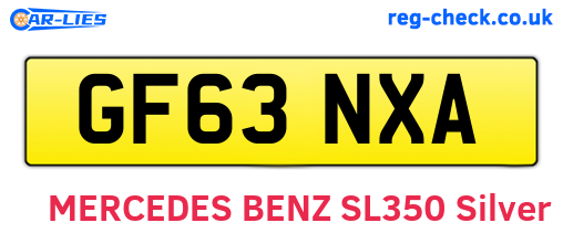 GF63NXA are the vehicle registration plates.
