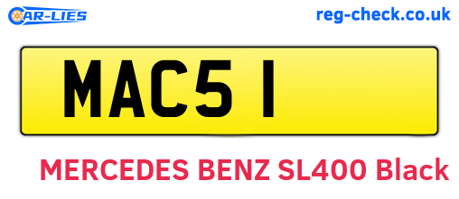 MAC51 are the vehicle registration plates.