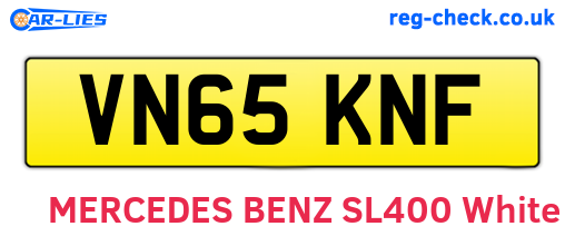 VN65KNF are the vehicle registration plates.