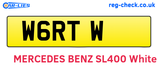 W6RTW are the vehicle registration plates.