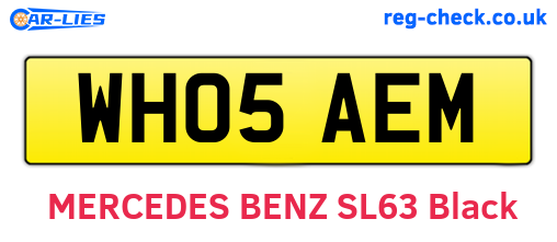 WH05AEM are the vehicle registration plates.