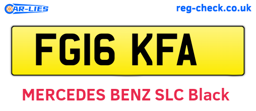 FG16KFA are the vehicle registration plates.