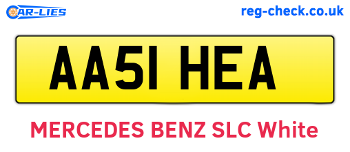 AA51HEA are the vehicle registration plates.